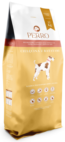 Perro Sucha Karma z cielęciną i batatami dla psa 12kg