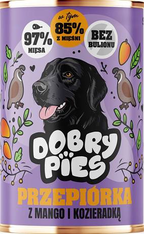 Dobry Pies Adult Mokra Karma z królikiem z przepiórką i mango dla psa 400g