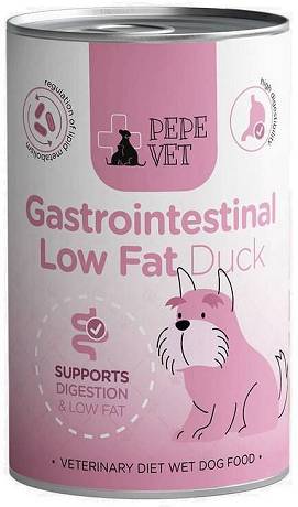 Paka Zwierzaka PEPE Vet Gastrointestinal Low Fat Duck Mokra Karma z kaczką dla psa 400g
