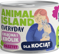 Animal Island Everyday Kitten Mokra Karma z cielęciną i królikiem w pasztecie dla kociąt 185g