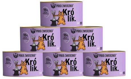 Paka Zwierzaka Mono Protein Mokra Karma z królikiem dla kota 6x200g PAKIET