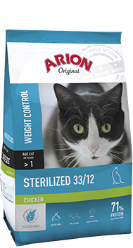 Arion Original CAT Sterilized 33/12 Chicken Karma sucha z kurczakiem op. 7.5kg