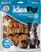 IdeaPet O! Kostka Przysmak z łososiem i białą rybą dla psa 500g