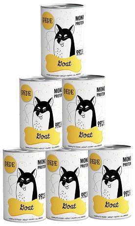 Paka Zwierzaka DOG PEPE Mono Protein Goat Karma z koziną op. 6x400g PAKIET
