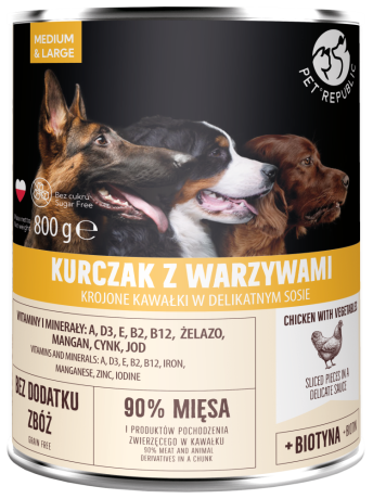Pet Republic Adult Mokra Karma z kurczakiem i warzywami dla psa 1250g