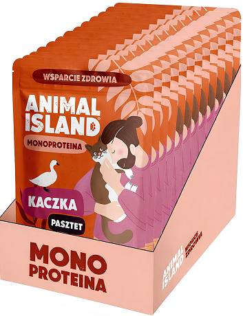 Animal Island Monoproteinowa Mokra Karma z kaczką w pasztecie dla kota 10x100g PAKIET
