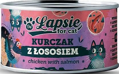 Łapsie Adult Mokra Karma z kurczakiem i łososiem dla kota 80g