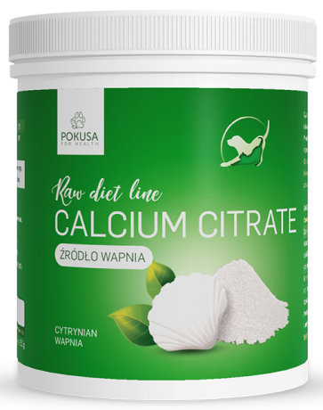Pokusa RawDietLine Calcium Citrate Cytrynian Wapnia dla psa i kota op. 250g