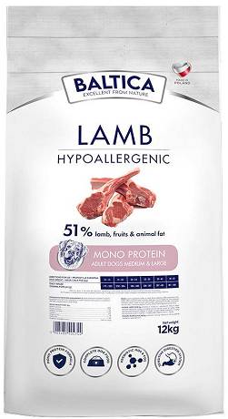 Baltica DOG Hypoallergenic Adult Medium/Large Lamb Karma sucha z jagnięciną op. 12kg WYPRZEDAŻ
