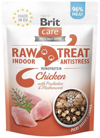 Brit Care Raw Treat Indoor&Antistress Monoprotein Chicken Przysmak z kurczakiem dla kota op. 40g