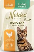 Nekko Daily Adult Hairball Mokra Karma z kurczakiem dla kota 85g