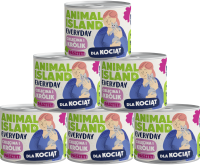 Animal Island Everyday Kitten Mokra Karma z cielęciną i królikiem w pasztecie dla kociąt 12x185g PAKIET