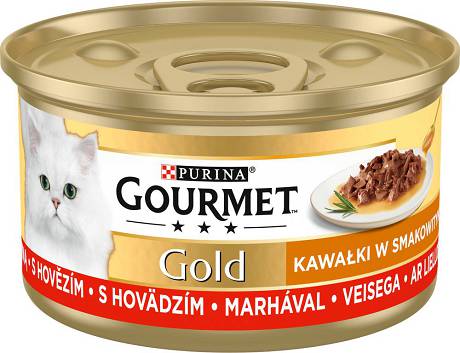 Gourmet CAT Gold Sauce Delight Karma mokra z wołowiną (sos) op. 85g