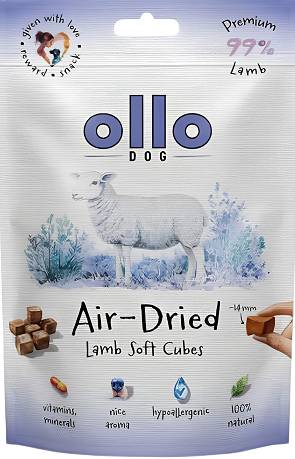 Ollo Air-Dried Lamb Soft Cubes Przysmaki z jagnięciną dla psa 80g