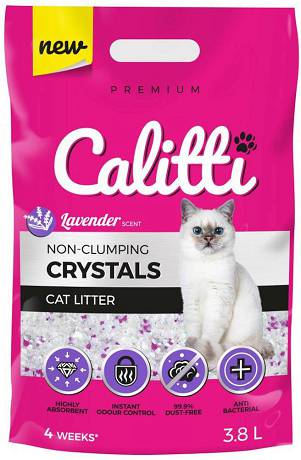 Calitti Crystal Żwirek silikonowy lawendowy dla kota op. 8x3.8L PAKIET