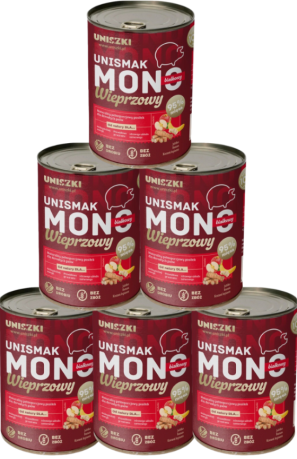 Uniszki Unismak Adult Mono Mokra Karma z wieprzowiną dla psa 15x400g PAKIET