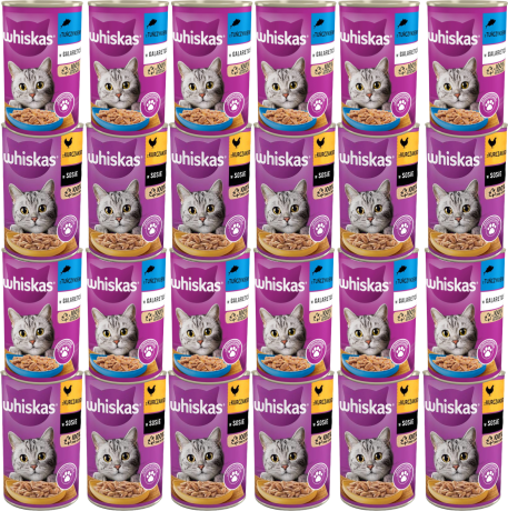 Whiskas CAT Adult Karma mokra w pasztecie i sosie Pakiet Degustacyjny op. 24x400g PAKIET