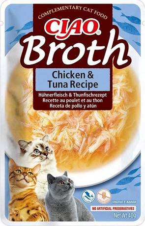 Inaba Ciao Broth Chicken with Tuna Recipe Karma mokra z kurczakiem i tuńczykiem dla kota op. 40g