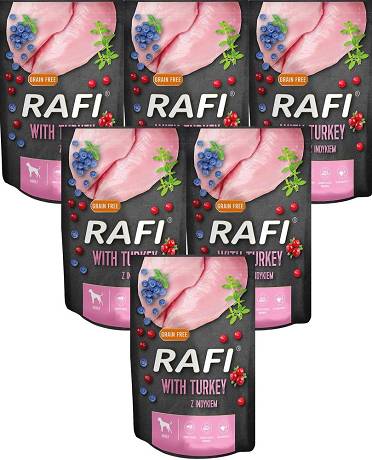 Rafi Pies with Game Mokra Karma z indykiem, borówką i żurawiną 10x500g (saszetka)