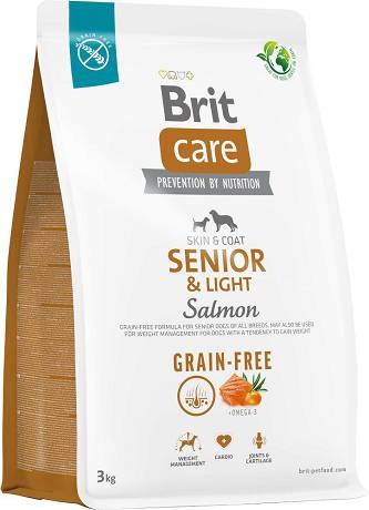 Brit Care DOG Senior&Light Grain-Free Salmon Karma sucha z łososiem op. 3kg