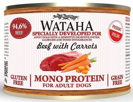 Wataha Mono Adult Beef&Carrots Mokra Karma z wołowiną i marchewką dla psa 185g