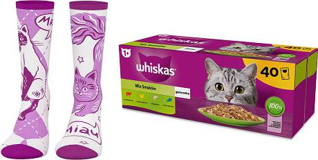 Whiskas CAT Mix smaków Karma mokra (galaretka) op. 40x85g + SKARPETKI WHISKAS GRATIS