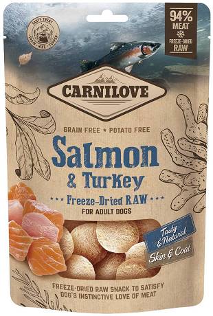 Carnilove Raw Freeze-Dried Salmon&Turkey Przysmak z łososiem i indykiem dla psa op. 60g