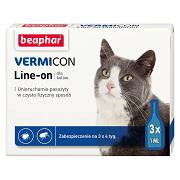 Beaphar Vermicon Line-On na kleszcze krople dla kota op. 3 pipety