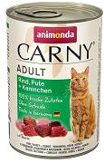 Animonda Carny CAT Adult Karma mokra z wołowiną, indykiem i królikiem op. 400g