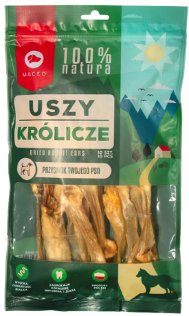 Maced Uszy królicze naturalne Gryzak dla psa op. 10szt.