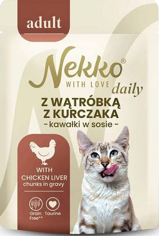 Nekko Daily Adult Mokra Karma z wątróbką z kurczaka dla kota 85g