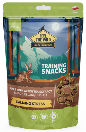 Pokusa Feel the Wild Calming Stress Treningowy Przysmak z zającem i zieloną herbatą dla psa op. 200g