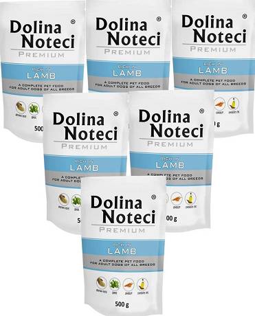Dolina Noteci Premium DOG Adult Karma mokra z jagnięcina 10x500g SASZETKA PAKIET