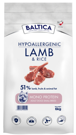 Baltica DOG Hypoallergenic Adult Small Lamb Karma sucha z jagnięciną op. 6kg