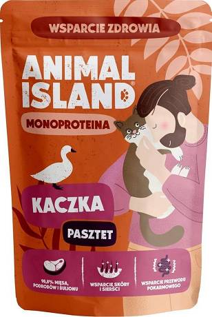 Animal Island Monoproteinowa Mokra Karma z kaczką w pasztecie dla kota 100g