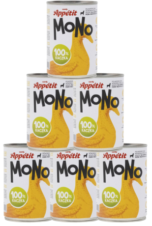Comfy Appetit Mono Mokra Karma z kaczką dla psa 6x400g PAKIET