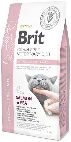 Brit Veterinary Diet CAT Hypoallergenic Salmon&Pea Karma sucha z łososiem i groszkiem op. 5kg