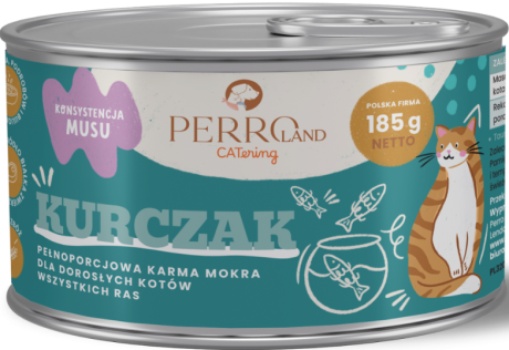 PerroLand CATering Adult Mokra Karma z kurczakiem dla kota 185g