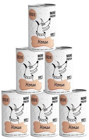 Paka Zwierzaka PEPE Mono Protein Horse Mokra Karma z koniną dla psa 6x400g PAKIET