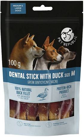 Pet Republic Medium Dental Stick with Duck Przysmak z kaczką dla psa 100g