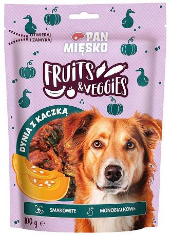 Pan Mięsko Fruits&Veggies Przysmak z dynią i kaczką dla psa 100g