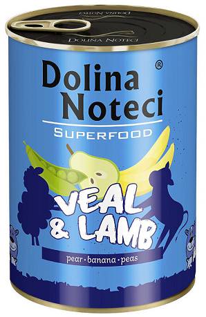 Dolina Noteci SuperFood DOG Adult Karma mokra z cielęciną i jagnięciną op. 400g