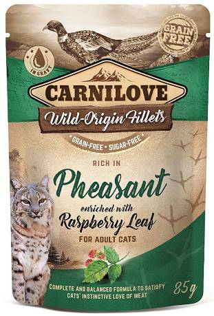 Carnilove CAT Pheasant&Raspberry Leaf Karma mokra z bażantem i liśćmi maliny op. 85g
