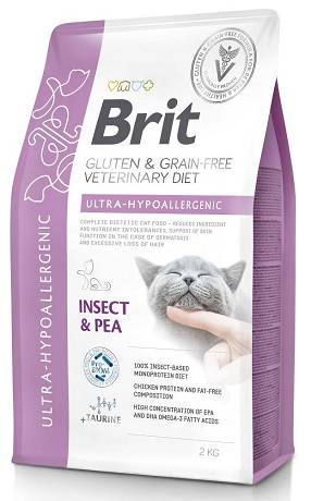 Brit Veterinary Diet CAT Ultra-Hypoallergenic Insect&Pea Karma sucha z insektami i groszkiem op. 2kg