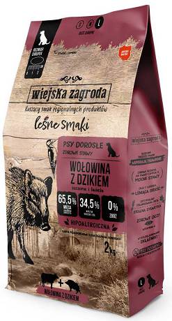 Wiejska Zagroda DOG Adult Karma sucha wołowina z dzikiem op. 2kg