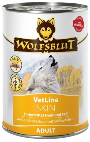 Wolfsblut DOG Adult VetLine Skin&Coat Karma mokra z białą rybą op. 395g