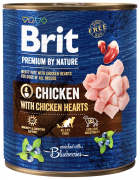 Brit Premium by Nature DOG Chicken with Chicken Hearts Karma mokra z kurczakiem i kurzymi sercami op. 800g 