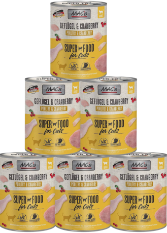 Mac's Cat Mono Adult Karma mokra z drobiem i żurawiną dla kota 6x800g PAKIET