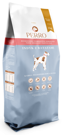 Perro Sucha Karma z indykiem i batatami dla psa 3kg