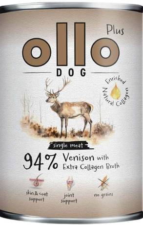 Ollo Plus Venison with Collagen Dog Adult Karma z jeleniem i kolagenem dla psa 400g